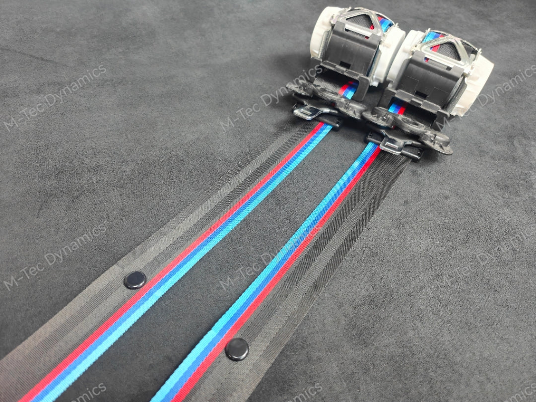 BMW 1-SERIES F20 WIDE STRIPE TRI-COLOUR FRONT & REAR SEAT BELT SET