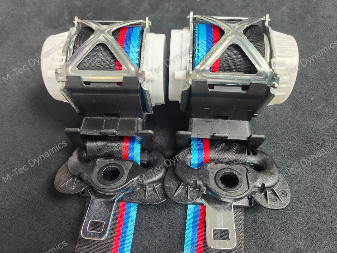BMW E85 E86 Z4 CUSTOM WIDE STRIPE TRI-COLOUR FRONT SEAT BELT SET