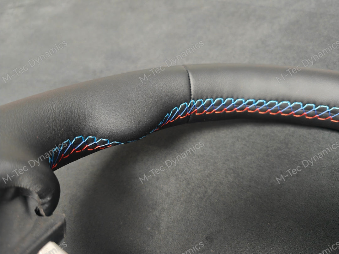 SALE - BMW F-SERIES NAPPA LEATHER TRI-STITCH STEERING WHEEL - BMW 5 6 SERIES F10 F11 M5 F06 F12 F13 M6