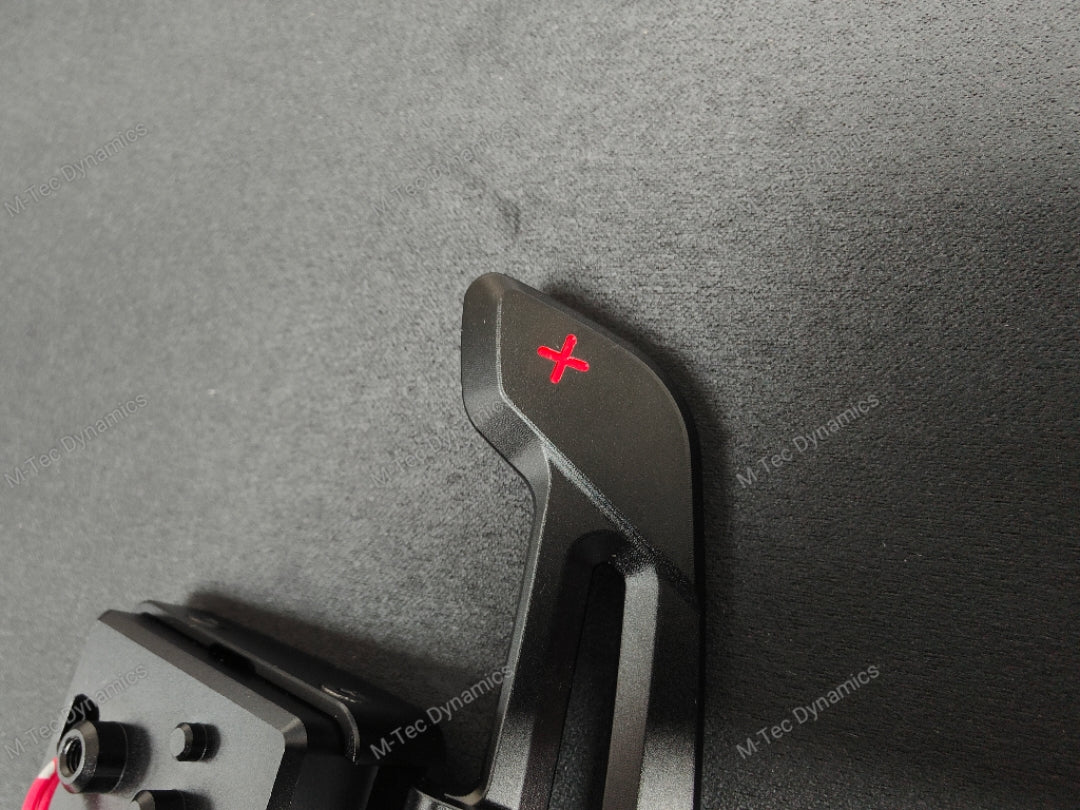 BMW F-SERIES MAGNETIC PADDLE SHIFTERS BILLET ALUMINIUM PDK STYLE - GLOSS BLACK - RED