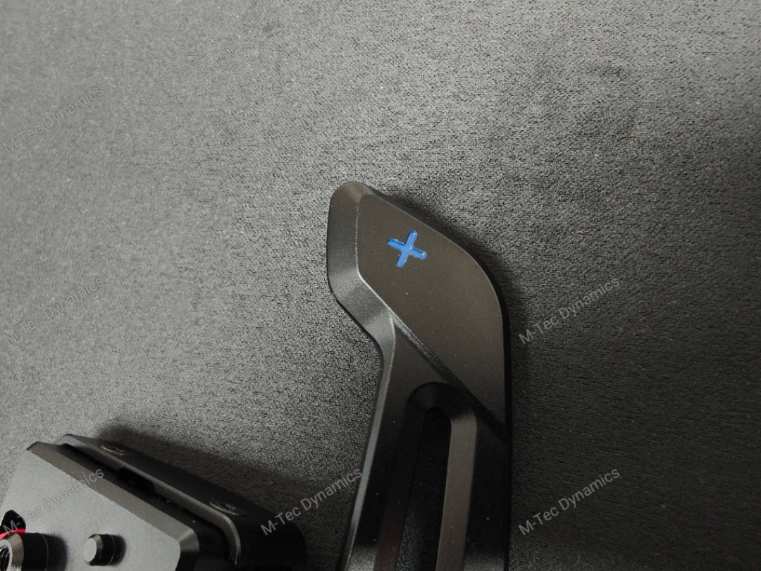 BMW F-SERIES MAGNETIC PADDLE SHIFTERS BILLET ALUMINIUM PDK STYLE - GLOSS BLACK - BLUE