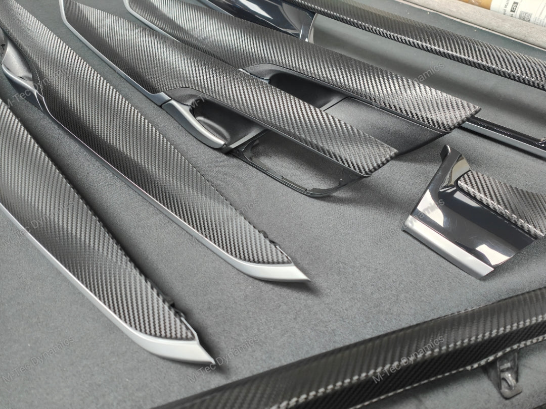 BMW X5 F15 INTERIOR TRIM SET - DEEP TEXTURED GLOSSY BLACK CARBON (MTD-TEX)