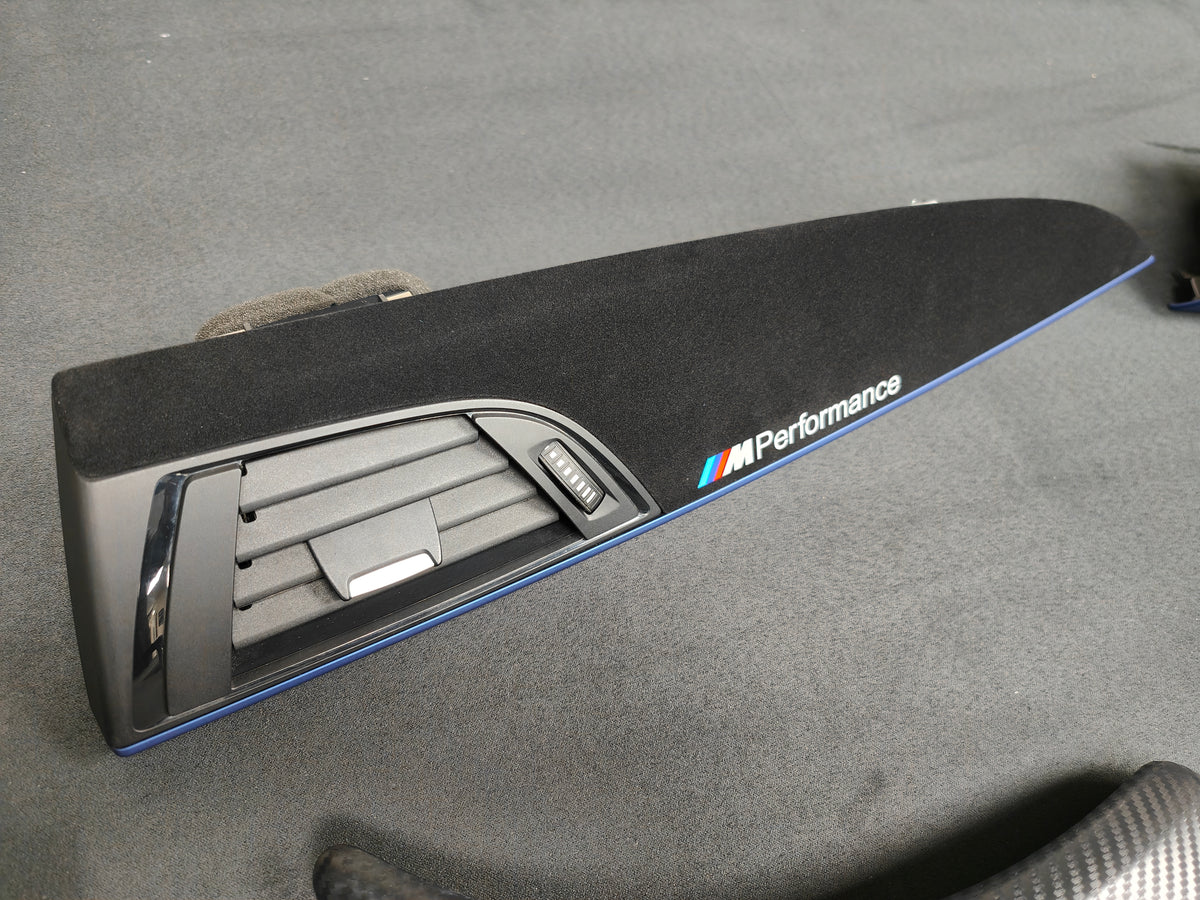 BMW F21 F22 INTERIOR TRIM SET - 3D CARBON / ALCANTARA / BLUE ACCENT
