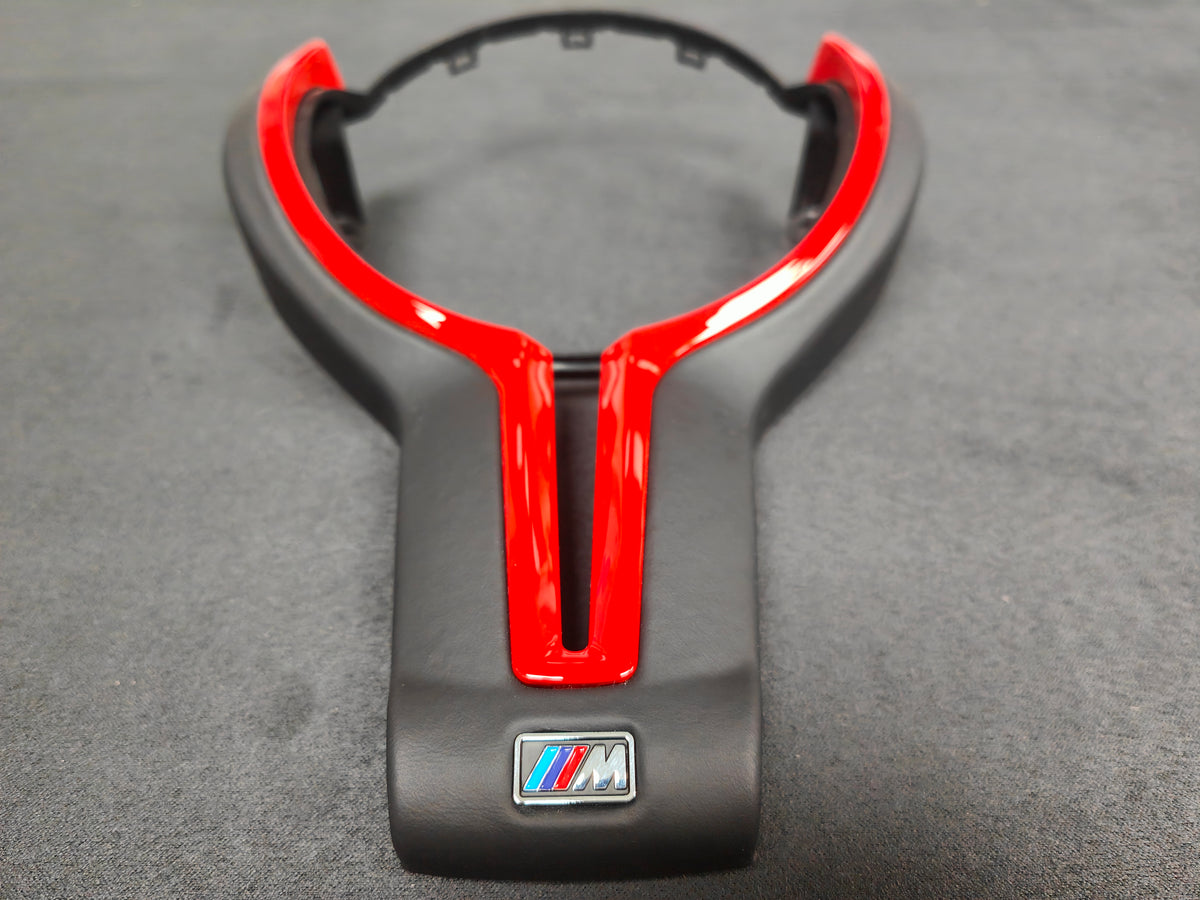 BMW F-SERIES ///M LEATHER / RED STEERING WHEEL TRIM - M2 M3 M4 M5 M6