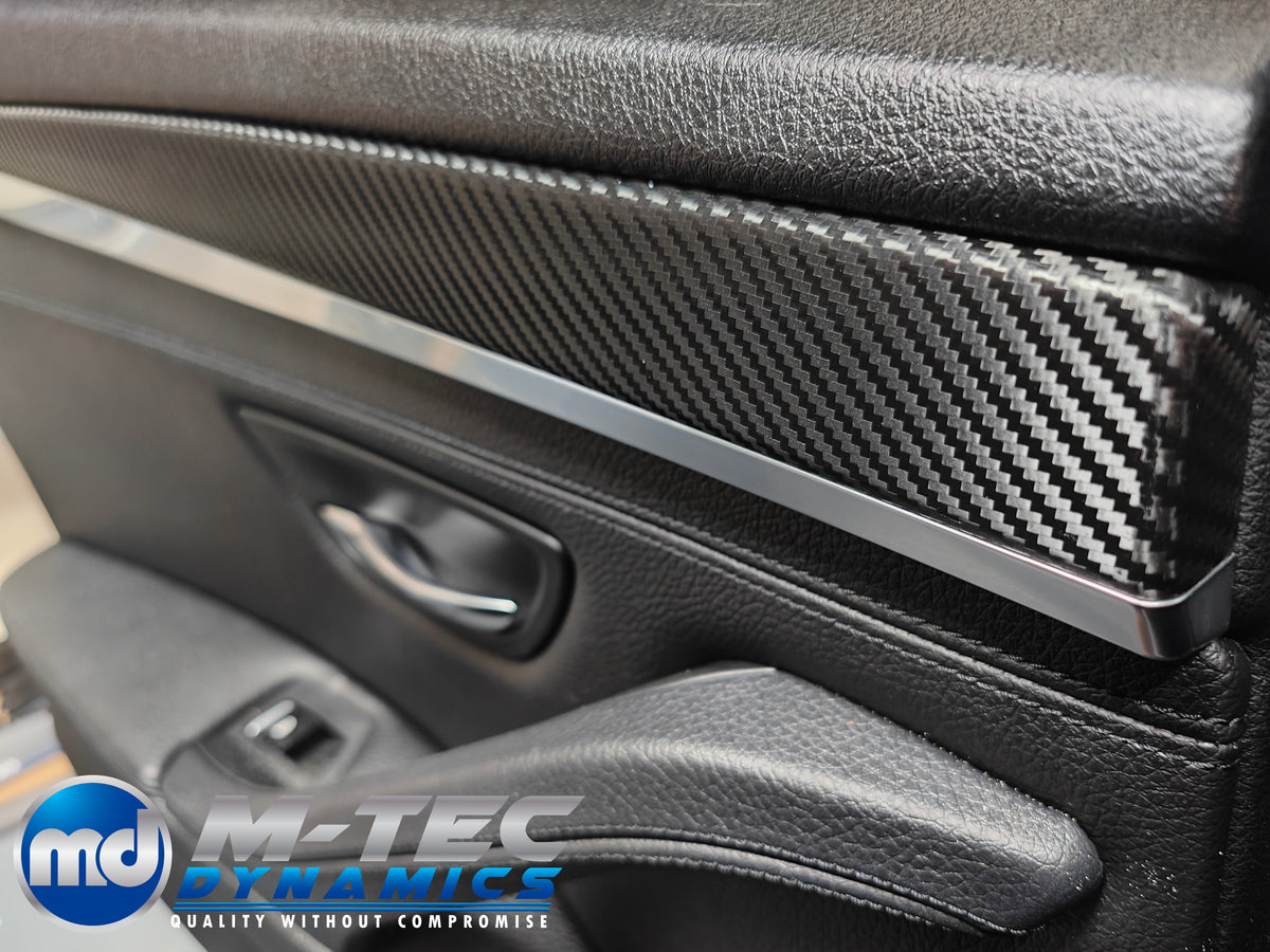 WRAPPING SERVICE - BMW F10 F11 INTERIOR TRIM SET - TEXTURED GLOSSY BLACK CARBON