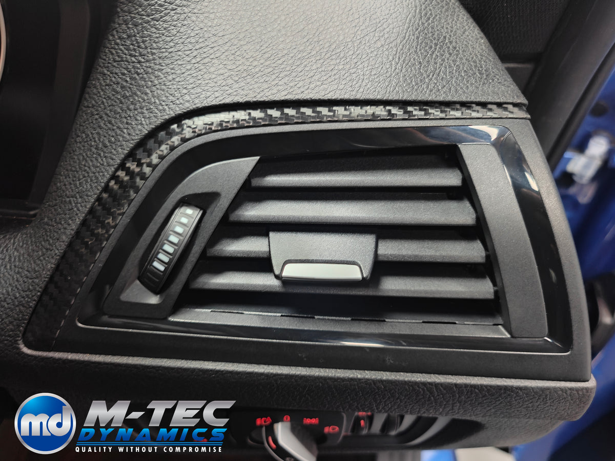 WRAPPING SERVICE - BMW F20 F21 F22 F23 LCI-2 CUSTOM INTERIOR TRIM SET - TEXTURED CARBON / BLUE ACCENT