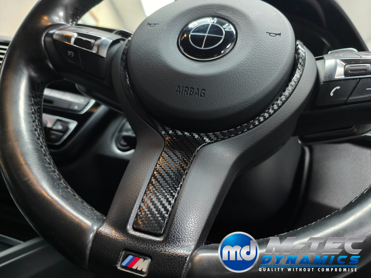 WRAPPING SERVICE - BMW F3X INTERIOR TRIM SET - TEXTURED CARBON / GLOSS BLACK ACCENT - (F30 F31 F32 F33 F36)