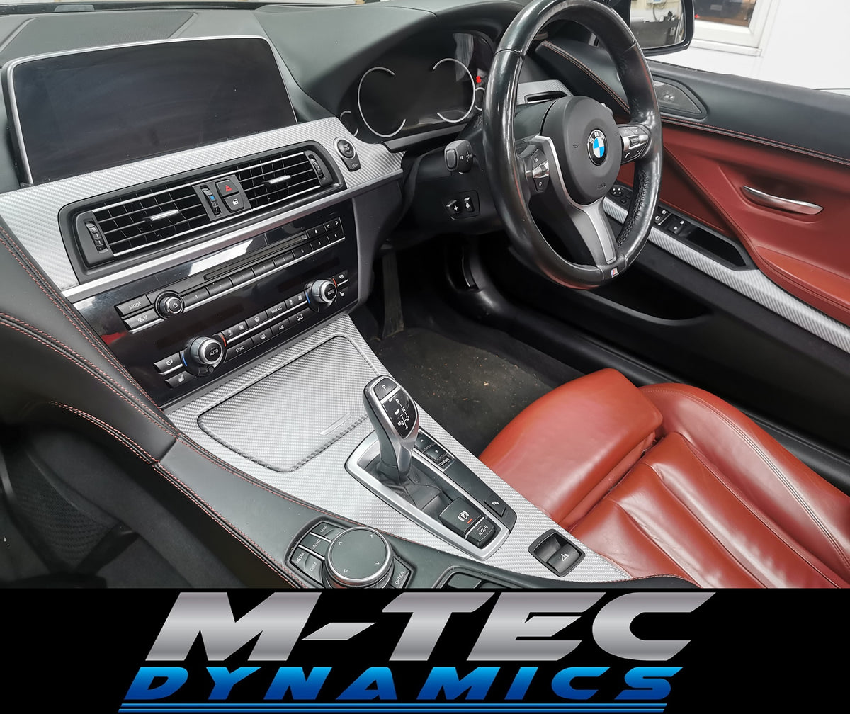 WRAPPING SERVICE - BMW 6-SERIES F12 F13 INTERIOR TRIM SET - SILVER 4D CARBON