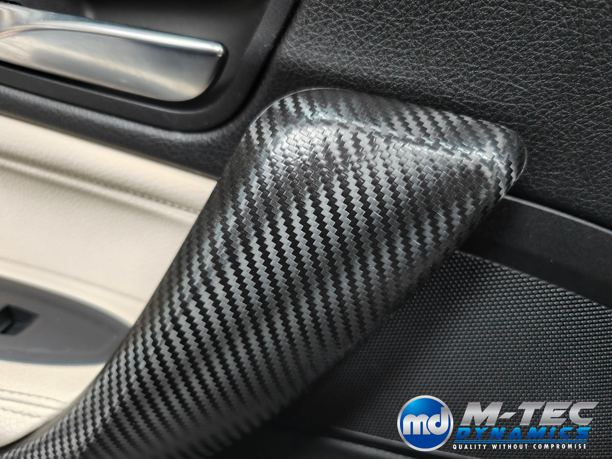 WRAPPING SERVICE - BMW F2X INTERIOR TRIM SET - TEXTURED CARBON / BLUE ACCENT - F20 F21 F22 F23