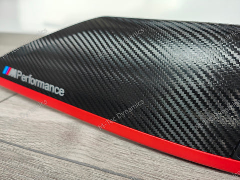 BMW F30 F31 F36 INTERIOR TRIM SET - TEXTURED GLOSSY CARBON / RED ACCENT (CUSTOM)