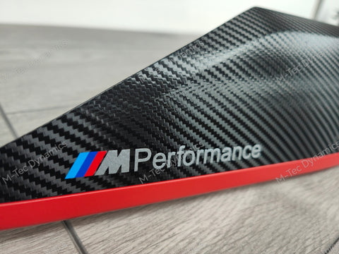 BMW F32 INTERIOR TRIM SET - TEXTURED GLOSSY CARBON / RED ACCENT (CUSTOM)