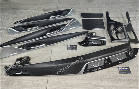 BMW G30 G31 INTERIOR TRIM SET WRAPPING SERVICE - TEXTURED BLACK CARBON