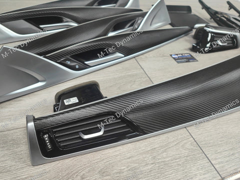 BMW G30 G31 INTERIOR TRIM SET WRAPPING SERVICE - TEXTURED BLACK CARBON