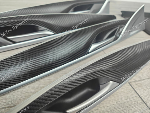 BMW G30 G31 INTERIOR TRIM SET WRAPPING SERVICE - TEXTURED BLACK CARBON