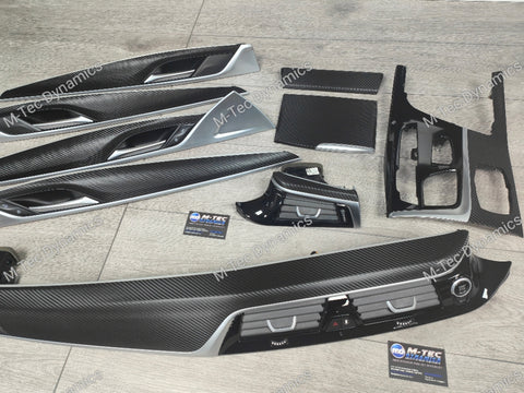 BMW G30 G31 INTERIOR TRIM SET WRAPPING SERVICE - TEXTURED BLACK CARBON