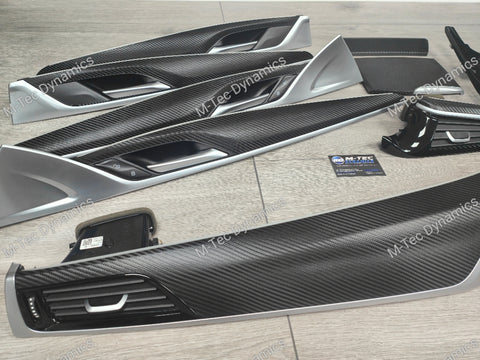 BMW G30 G31 INTERIOR TRIM SET WRAPPING SERVICE - TEXTURED BLACK CARBON