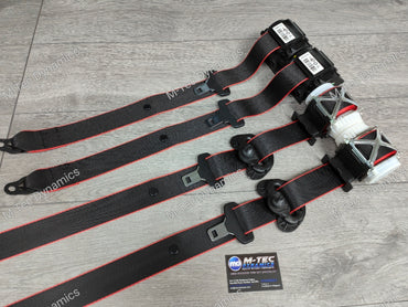 BMW 1-SERIES E81 / E82 COUPE (1M) - FRONT & REAR SEAT BELT SET (RED EDGE)