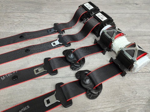 BMW 1-SERIES F20 5DR HATCH - FRONT & REAR SEAT BELT SET (RED EDGE)