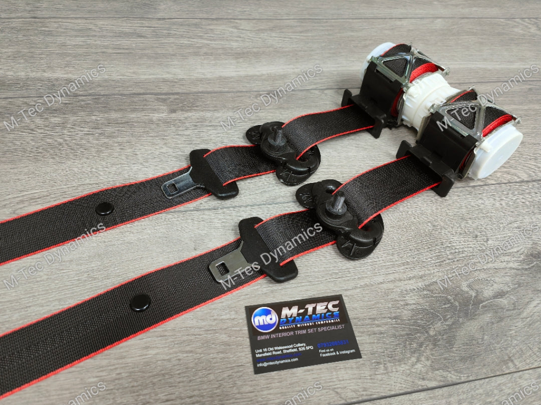 BMW 1-SERIES E81 / E82 COUPE (1M) - FRONT SEAT BELT SET (RED EDGE)