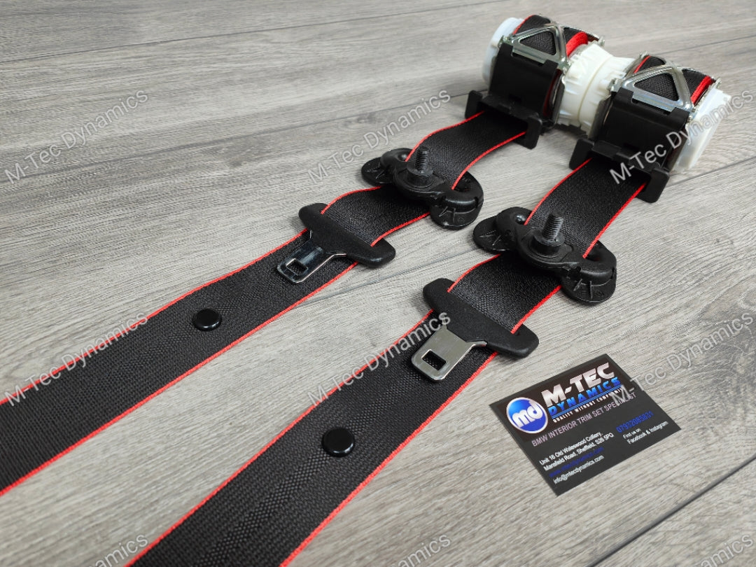 BMW 1-SERIES E87 5DR HATCH - FRONT SEAT BELT SET (RED EDGE)