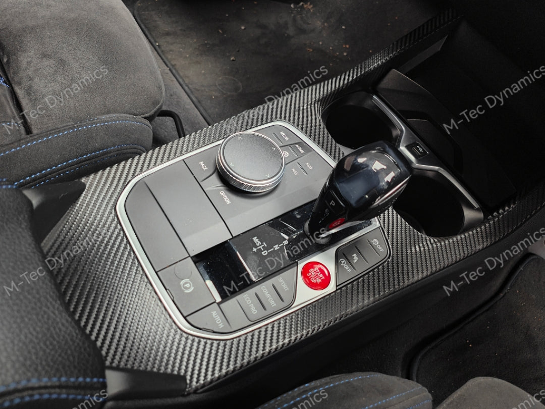 WRAPPING SERVICE - BMW F40 / F44 CENTRE CONSOLE TRIM - TEXTURED BLACK CARBON (MTD-TEX)