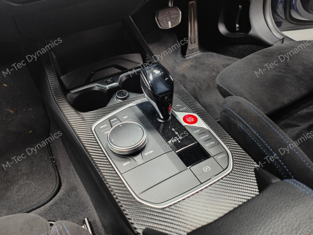 WRAPPING SERVICE - BMW F40 / F44 CENTRE CONSOLE TRIM - TEXTURED BLACK CARBON (MTD-TEX)