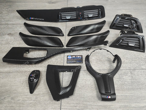 BMW F20 F21 F22 F23 LCI-2 PERFORMANCE STYLE INTERIOR TRIM SET - DEEP TEXTURED GLOSSY CARBON (MTD-TEX) - WRAPPING SERVICE