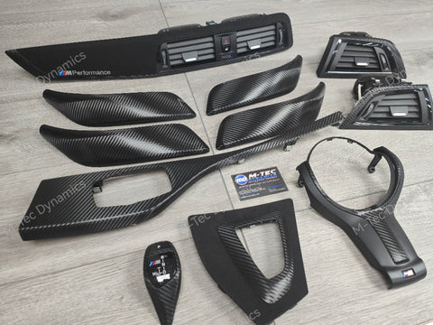 BMW F20 F21 F22 F23 LCI-2 PERFORMANCE STYLE INTERIOR TRIM SET - DEEP TEXTURED GLOSSY CARBON (MTD-TEX) - WRAPPING SERVICE