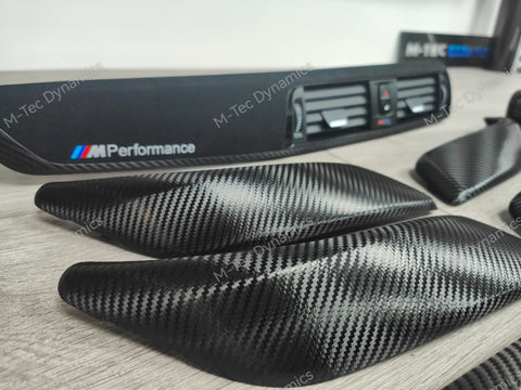 BMW F20 F21 F22 F23 LCI-2 PERFORMANCE STYLE INTERIOR TRIM SET - DEEP TEXTURED GLOSSY CARBON (MTD-TEX) - WRAPPING SERVICE