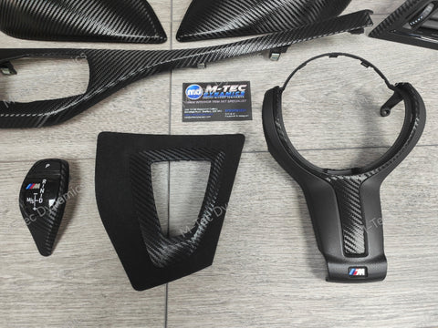 BMW F20 F21 F22 F23 LCI-2 PERFORMANCE STYLE INTERIOR TRIM SET - DEEP TEXTURED GLOSSY CARBON (MTD-TEX) - WRAPPING SERVICE