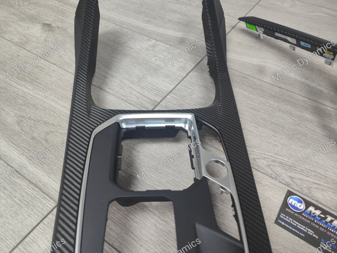 BMW 1-SERIES F40 / 2-SERIES F44 GRAN COUPE - DASH & CENTRE CONSOLE SET - DEEP TEXTURED GLOSSY BLACK CARBON (MTD-TEX)