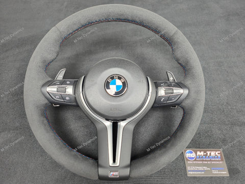 BMW X-SERIES FULL ALCANTARA TRI-STITCH STEERING WHEEL - X3 F25 / X4 F26 / X5 F15 / X6 F16