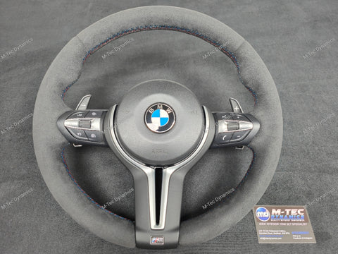 BMW F-SERIES FULL ALCANTARA TRI-STITCH STEERING WHEEL - BMW 1 2 3 4 SERIES F20 F22 F30 F32 M2 M3 M4