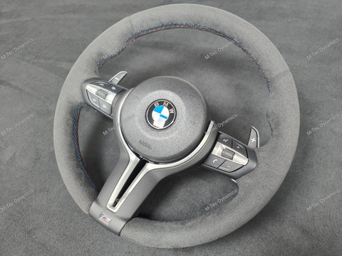 BMW F-SERIES FULL ALCANTARA TRI-STITCH STEERING WHEEL - BMW 1 2 3 4 SERIES F20 F22 F30 F32 M2 M3 M4