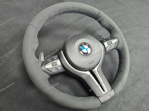 BMW X-SERIES FULL ALCANTARA TRI-STITCH STEERING WHEEL - X3 F25 / X4 F26 / X5 F15 / X6 F16