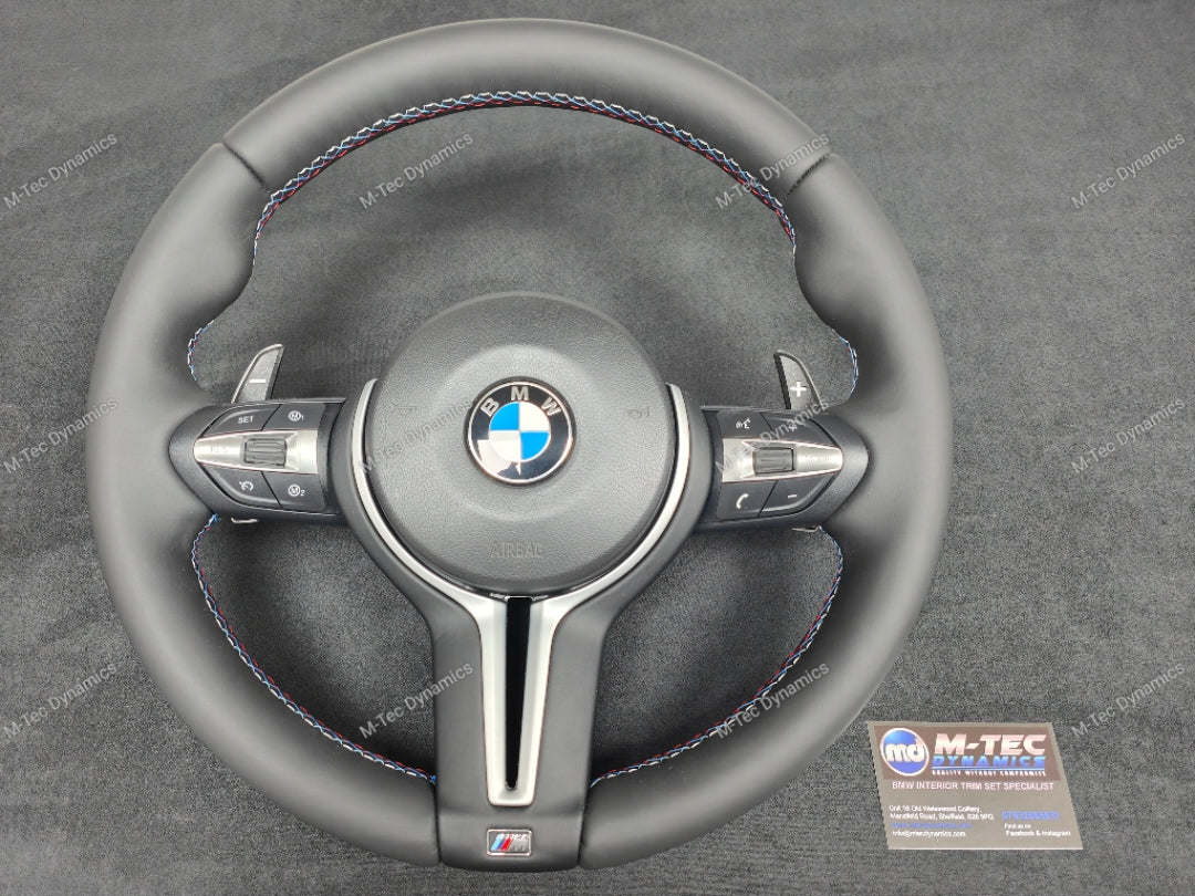 BMW X-SERIES NAPPA LEATHER TRI-STITCH STEERING WHEEL - X3 F25 / X4 F26 / X5 F15 / X6 F16