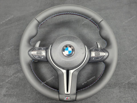 BMW F-SERIES NAPPA LEATHER TRI-STITCH STEERING WHEEL - BMW 1 2 3 4 SERIES F20 F22 F30 F32 M2 M3 M4