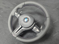 *SALE* BMW F-SERIES NAPPA LEATHER TRI-STITCH STEERING WHEEL (COMPLETE) - BMW 5 6 SERIES F10 F11 M5 F06 F12 F13 M6