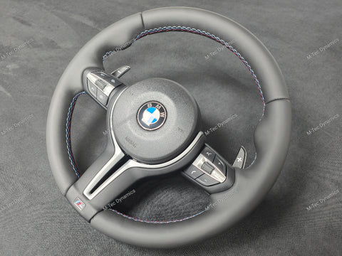 BMW F-SERIES NAPPA LEATHER TRI-STITCH STEERING WHEEL - BMW 1 2 3 4 SERIES F20 F22 F30 F32 M2 M3 M4