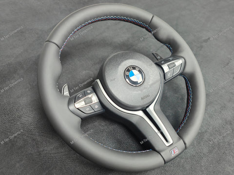 BMW F-SERIES NAPPA LEATHER TRI-STITCH STEERING WHEEL - BMW 1 2 3 4 SERIES F20 F22 F30 F32 M2 M3 M4