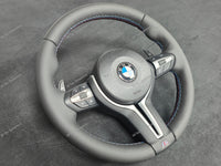 *SALE* BMW F-SERIES NAPPA LEATHER TRI-STITCH STEERING WHEEL (COMPLETE) - BMW 5 6 SERIES F10 F11 M5 F06 F12 F13 M6