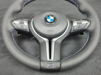 *SALE* BMW F-SERIES NAPPA LEATHER TRI-STITCH STEERING WHEEL (COMPLETE) - BMW 5 6 SERIES F10 F11 M5 F06 F12 F13 M6