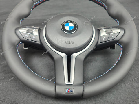 BMW F-SERIES NAPPA LEATHER TRI-STITCH STEERING WHEEL - BMW 1 2 3 4 SERIES F20 F22 F30 F32 M2 M3 M4