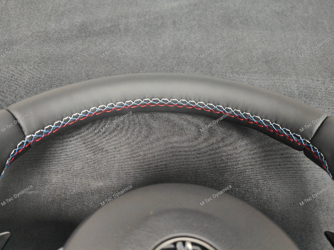 BMW X-SERIES NAPPA LEATHER TRI-STITCH STEERING WHEEL - X3 F25 / X4 F26 / X5 F15 / X6 F16