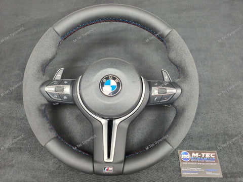 BMW F-SERIES NAPPA LEATHER TRI-STITCH / ALCANTARA STEERING WHEEL - BMW 5 6 SERIES F10 F11 M5 F06 F12 F13 M6