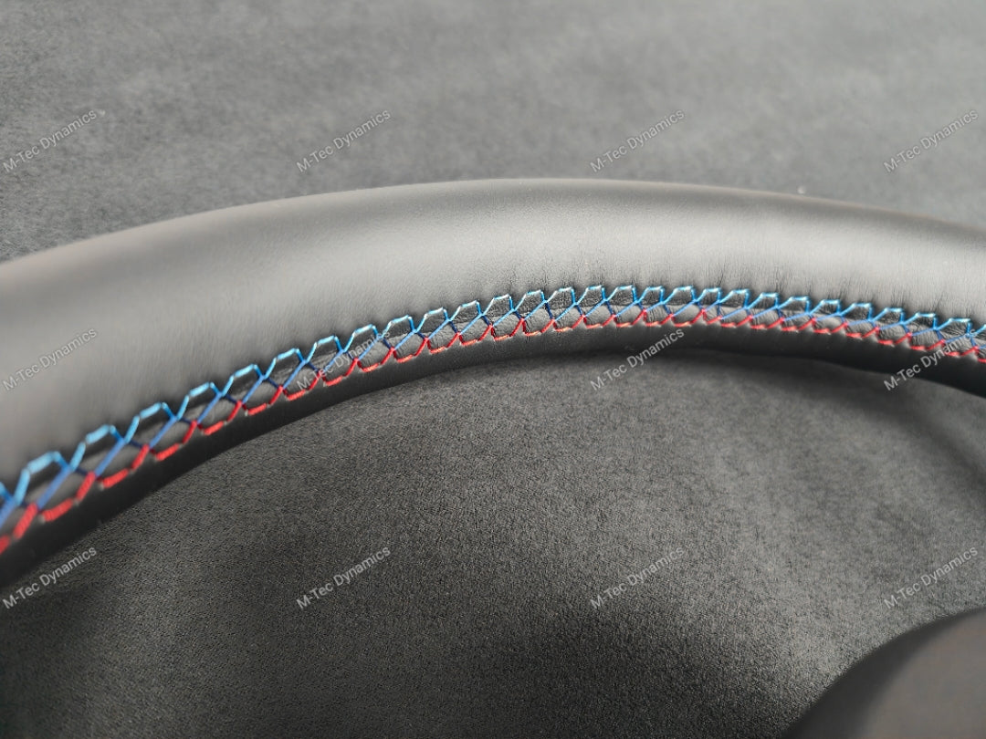 BMW F-SERIES NAPPA LEATHER TRI-STITCH / ALCANTARA STEERING WHEEL - BMW 5 6 SERIES F10 F11 M5 F06 F12 F13 M6
