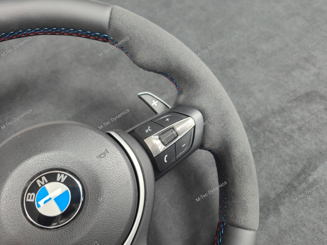 BMW F-SERIES NAPPA LEATHER TRI-STITCH / ALCANTARA STEERING WHEEL - BMW 5 6 SERIES F10 F11 M5 F06 F12 F13 M6