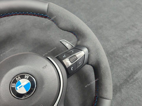 BMW F-SERIES NAPPA LEATHER TRI-STITCH / ALCANTARA STEERING WHEEL - BMW 5 6 SERIES F10 F11 M5 F06 F12 F13 M6