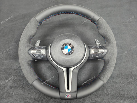 BMW F-SERIES NAPPA LEATHER TRI-STITCH / ALCANTARA STEERING WHEEL - BMW 5 6 SERIES F10 F11 M5 F06 F12 F13 M6