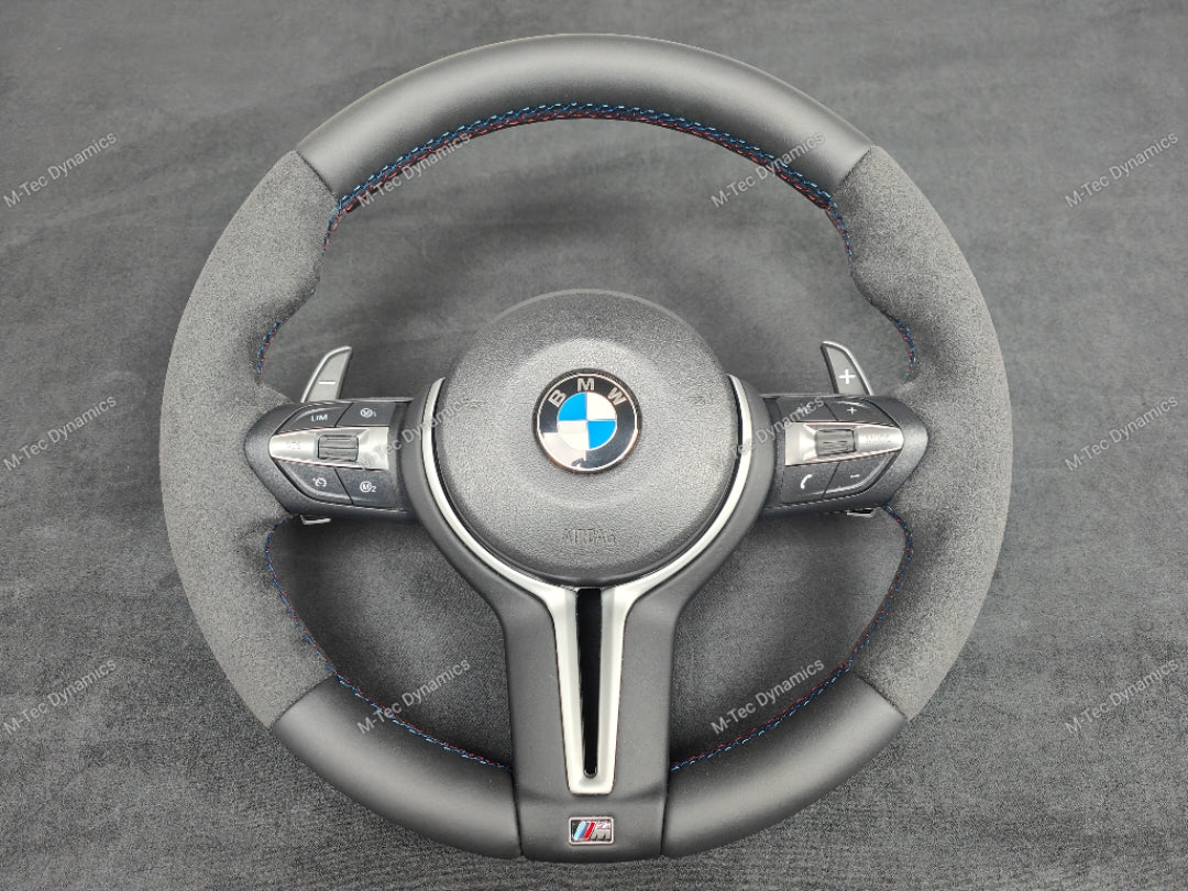 BMW X-SERIES NAPPA LEATHER TRI-STITCH / ALCANTARA STEERING WHEEL -  X3 F25 / X4 F26 / X5 F15 / X6 F16